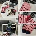 thumbnail image 3 of 5 Pairs Retro Style Colorful Striped Socks, Cute Athletic Crew socks for Women, 3 of 6