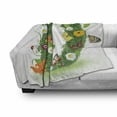 thumbnail image 3 of Letter D Soft Flannel Fleece Throw Blanket, Exotic Abloom Letter Organic Foliage Papilio Wings Seasonal Composition, Cozy Plush for Indoor and Outdoor Use, 60" x 80", Green Multicolor, by Ambesonne, 3 of 6