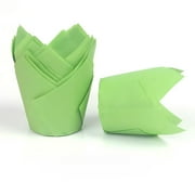 Bakexcel Tulip Cupcake Liners Green Standard 50PCS, Muffin Baking Cups, Cupcake Wrapper for Party, Wedding, Birthday, Christmas
