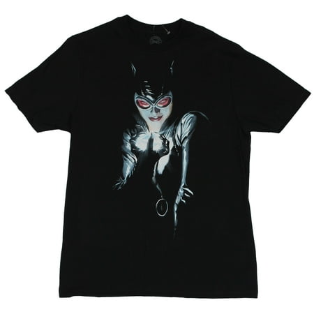 Catwoman (Batman DC Comics) Mens T-Shirt  - Diamond Clutch in the Shadows on B