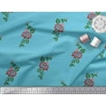 thumbnail image 3 of Soimoi Poly Georgette Fabric Leaves & Floral Block Print Sewing Fabric Yard 42 Inch Wide, 3 of 3