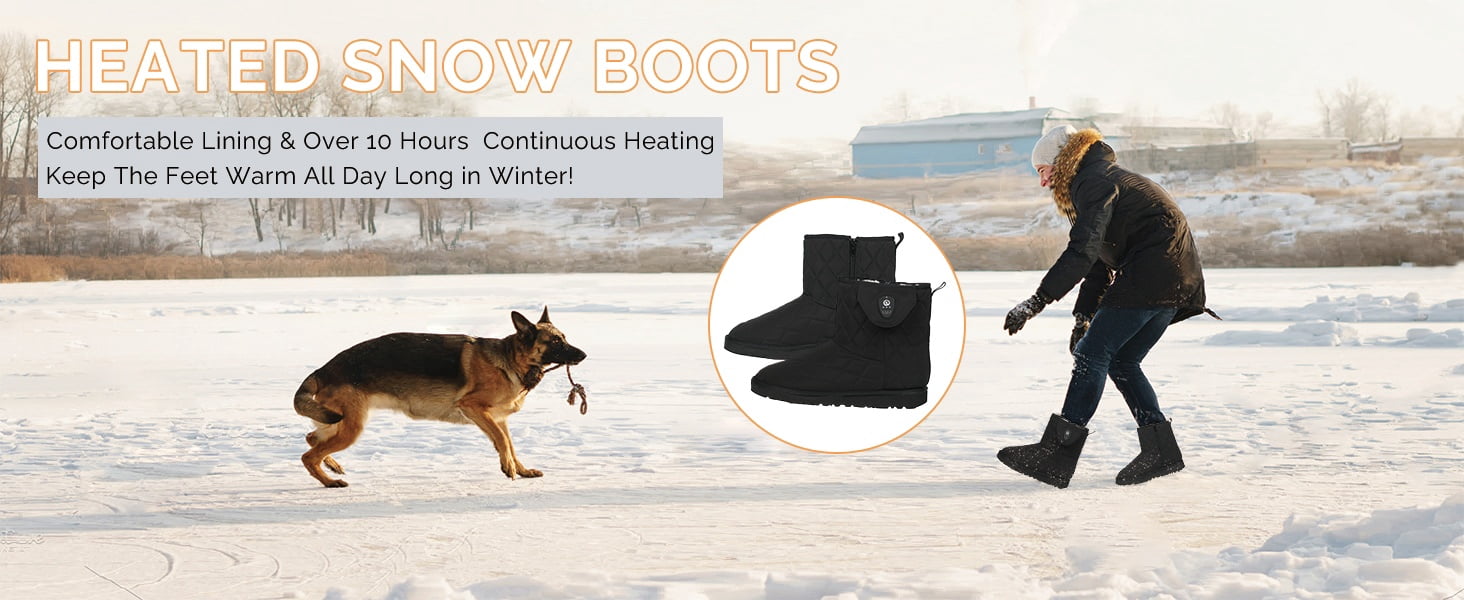 SAVIOR HEAT Heated Foot Warmer with App Control,7.4V Electric Heated Snow Boots for Men Women,Heated Shoes Slippers for Winter Skiing Fishing