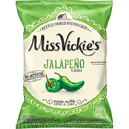 Miss Vickie's Kettle Cooked Potato Chips, Jalapeno, 28 Count