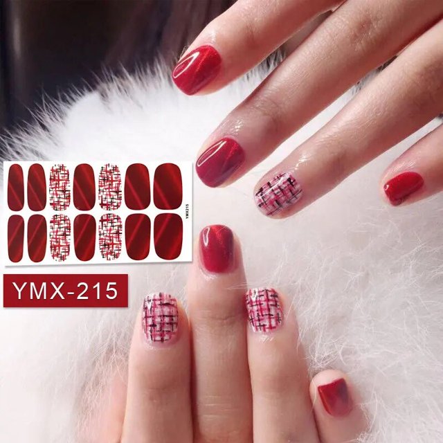 New Arrival Festival Nail Stickers Winter Snowflake Gloves Nails Art Decal 14Tips Christmas Full Cover Paste Make Up Accessories