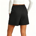 thumbnail image 3 of Womens Jean Shorts High Waisted Summer Stretchy Casual Pull On Beach Elastic Waist Denim Shorts with Pockets, 3 of 3