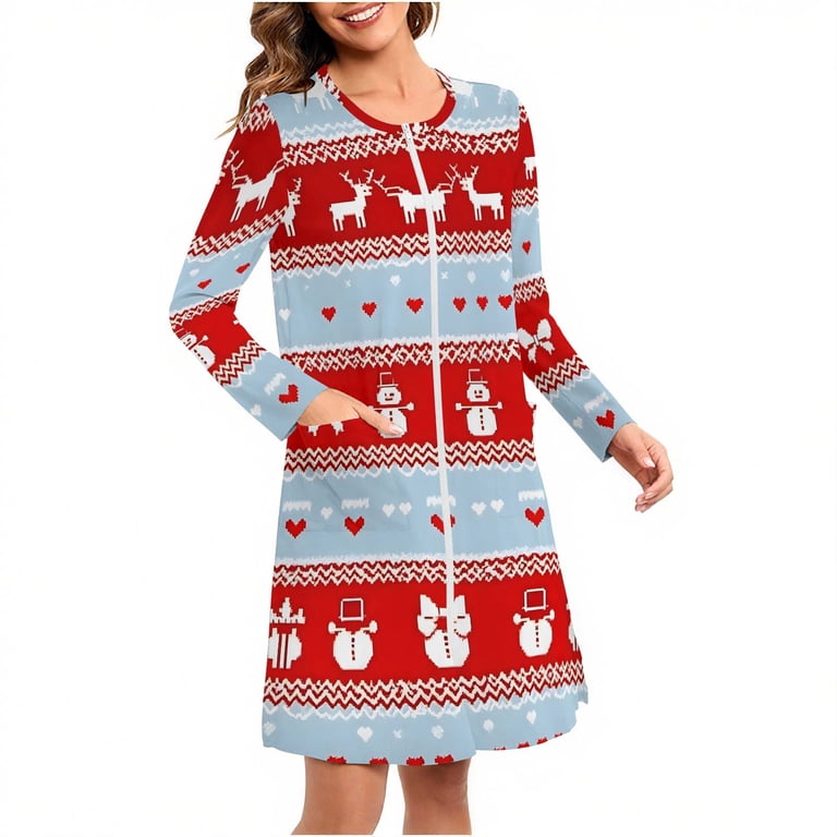 dress tops for christmas EchfiProm Womens Plus Size Tops Christmas Dressy Long Sleeve Crew Neck Ugly Christmas Vintage Blouse for Women