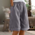 thumbnail image 2 of snilers Womens Wide Leg Shorts Summer Beach Casual Short Pants Loose Knee Length Sweatpants Elastic Waist Trousers, 2 of 5