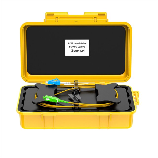 Caja de Lanzamiento OTDR de Fibra Óptica de 300 M, Caja de Transmisión OTDR de Anillo de Fibra Óptica, Eliminador de Puntos Muertos SC/-LC/UPC