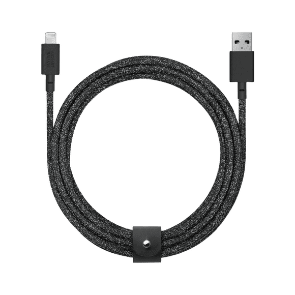 CABLE BELT XL USB-A a LIGHTNING negro
