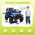 thumbnail image 2 of Okybaby 12V Kids Ride on Truck Car with Remote Control,Bluetooth,USB,LED Lights,Powered Ride on Toy Cars with Spring Suspension,Toddler Electric Toys Car for Kids Aged 2-8,Dark Blue, 2 of 7