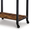 thumbnail image 4 of Benjara BM327786 Serving Bar Cart - 2 Storage Shelves - Black & Brown Metal - 24 in., 4 of 5