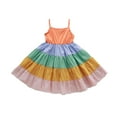 thumbnail image 4 of Vestido Para Niñas, Ropa Para Niñas Pequeñas, Moda Para Niños Pequeños, Estampado De Colores Arcoíris s, Tirantes De Empalme, Vestido Multicolor Odeerbi  LM103-8775, 4 of 9