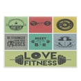 thumbnail image 1 of Fitness Cutting Board, Various Words in Colorful Frames Get Fit Active Healthy Lifestyle, Decorative Tempered Glass Cutting and Serving Board, Large Size, Multicolor, by Ambesonne, 1 of 1