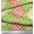 thumbnail image 2 of Soimoi Green Poly Georgette Fabric Dot & Pie Food Fabric Prints By Yard 42 Inch Wide, 2 of 3