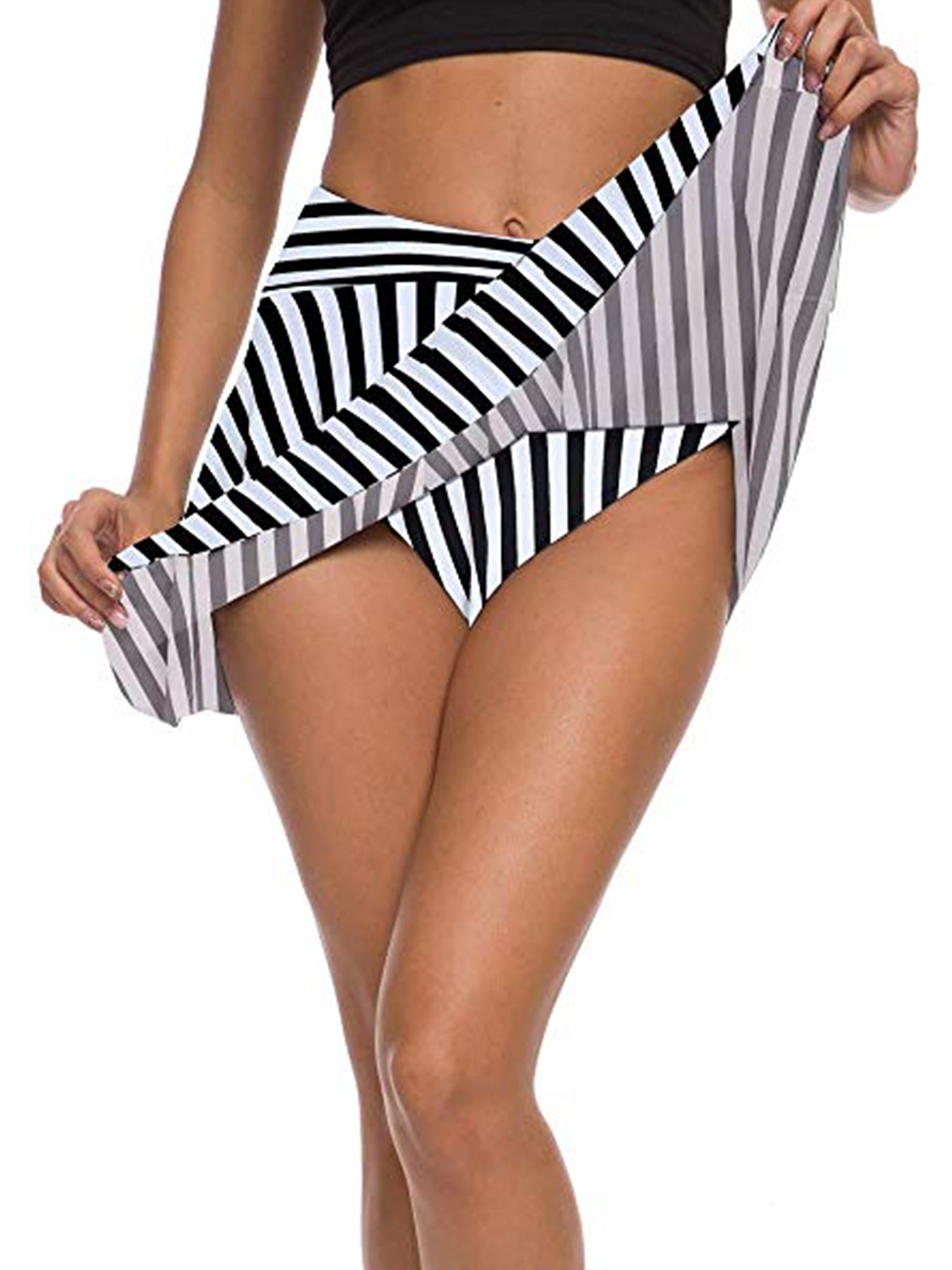 Womens Plus Size Swim Skirt with Built in Panty 