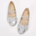 thumbnail image 5 of LuckLilac Girls Sliver Glitter Flats Flower Dress Ballet Flat Shoes for 2 Big Kid Party Wedding School, 5 of 5