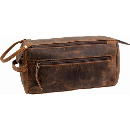 Rajeriya Men's Travel Toiletry Bag For Men, Large Leather  Shaving Kit For Travel Accessories, Toiletries Bathroom Organizer,  Dopp Kit(Brown)