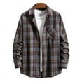 thumbnail image 2 of Mens Long Sleeve Plaid Printed Shirts Lapel Button Blouse with Pockets Trendy Casual Tops, 2 of 4