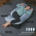 thumbnail image 5 of Yadala Pregnancy Pillows, U-Shape Full Body Maternity Pillow with Removable Cover for Adults Sleeping, 57 Inch, Grey & Black, 5 of 6