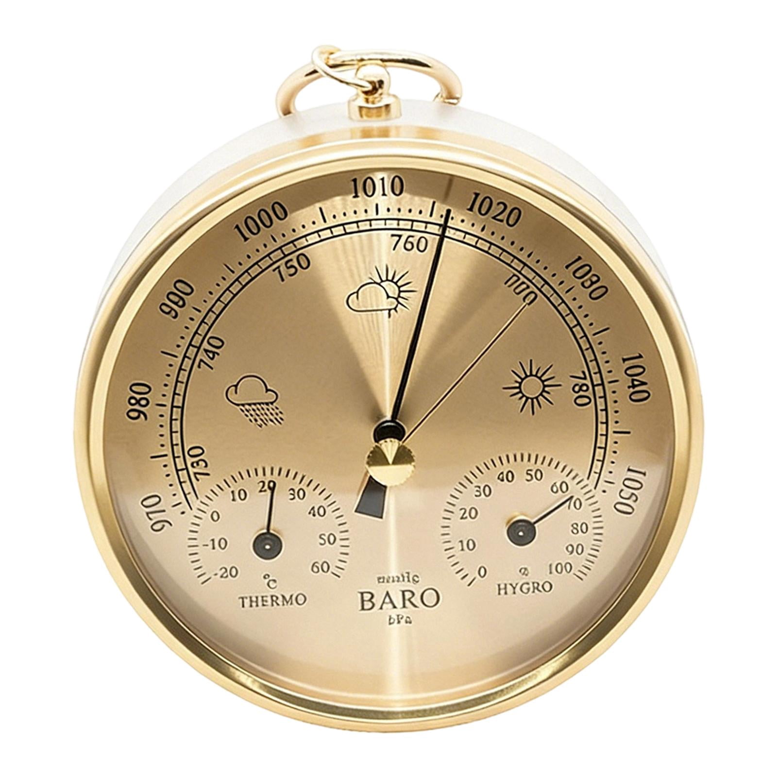WLPZXP Barometer Thermometer Hygrometer Weather Station for Home Office Living Room Gold