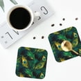 thumbnail image 4 of Lsque Peacock Feathers2 Pattern 4" Drink Coasters Set of 4, PVC Leather Absorbent Coasters, Table Coaster Set Decorative Coffee Cup Coasters Housewarming Gift -Square, 4 of 6