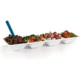 thumbnail image 2 of White Plastic Compartment Trays (7" x 16") - Perfect for Parties, Food, or Candy - Pack of 6, 2 of 9
