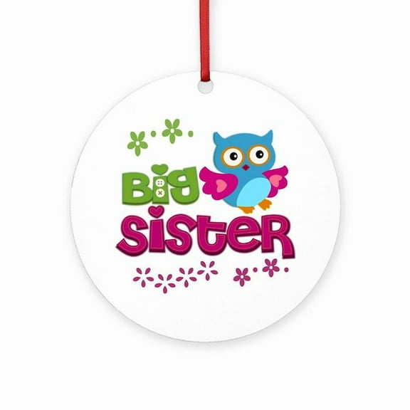 CafePress - Big Sister - Round Wood Ornament 4"