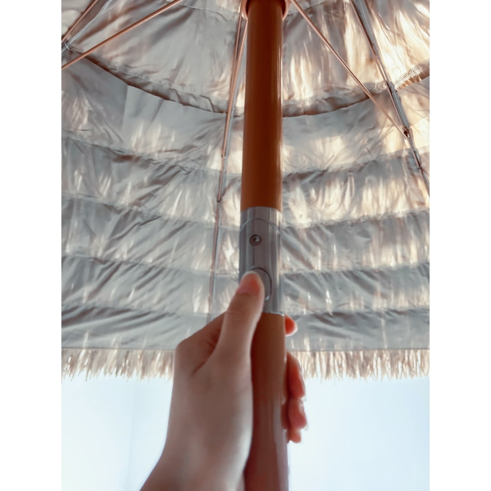 8 ft Raffia Thatch Patio Tiki Umbrella, Hawaiian Beach Palapa - Tropical Straw Hut Hula