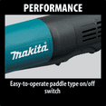 thumbnail image 6 of Makita GD0600 1/4" Paddle Switch Die Grinder, with AC/DC Switch, Blue, 6 of 7