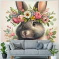 thumbnail image 4 of JRXY Pink Easter Bunny Rabbit Tapestry - High-Quality Short Plush Wall Hanging for Home Decor Painting, 4 of 6