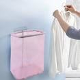 thumbnail image 5 of Wall Mount Laundry Basket Folding Mesh Nylon Storage Bag Pink Blue Large Capacity Dirty Clothes Organizer Breathable Odor Control Family Use, 5 of 8