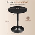 thumbnail image 3 of Yaheetech Counter Height Adjustable Pub Round Table with with 360° Swivel, Full Black, 3 of 5