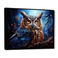 thumbnail image 2 of Designart "Mystic Owl Moonlight Encounter" Animals Framed Wall Art - Modern Farmhouse Blue Owl Entryway Framed Wall Art Print, 2 of 6