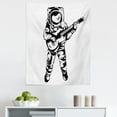 thumbnail image 1 of Astronaut Tapestry, Cool Cosmonaut Jamming Guitar Sketch Art Music Science Print, Fabric Wall Hanging Decor for Bedroom Living Room Dorm, 5 Sizes, Black White, by Ambesonne, 1 of 1