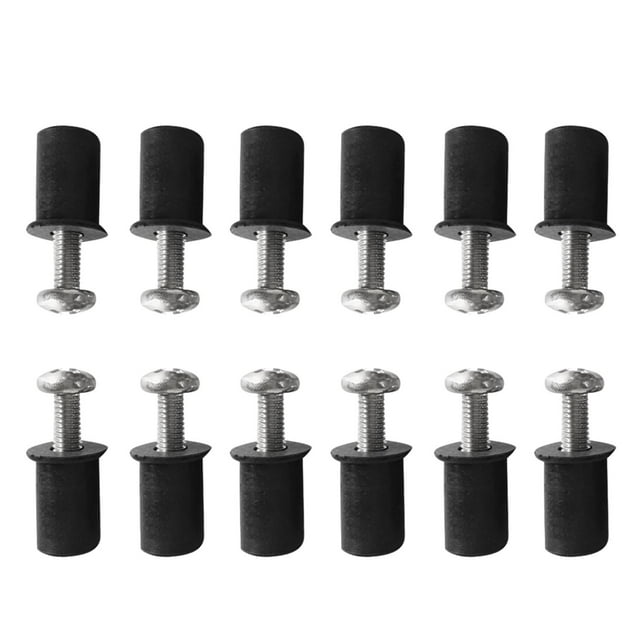 Paquete de 12 tornillos de acero inoxidable, tuercas de goma y herrajes para canoas marinas y M6