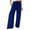 Blue, variant on Women Palazzo Pants Summer Boho Wide Leg High Waist Casual Lounge Pants