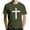 Army Green, variant on Men's Crew Neck Short-Sleeve T-Shirt With Distressed Cross Pattern Casual Daily Wear Soft Lightweight Fabric Spring & Summer Trendy Tees,Red,L
