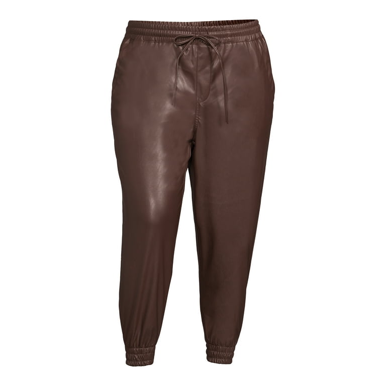 Leather joggers target best sale