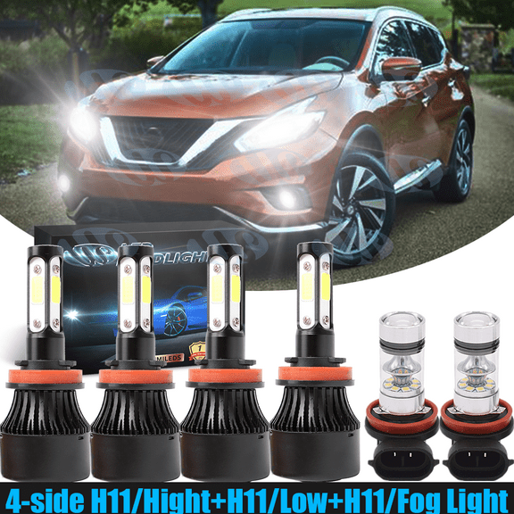 For Nissan Murano 2015-2018 4-side LED Headlight High/Low   Fog Lights Bulbs kit