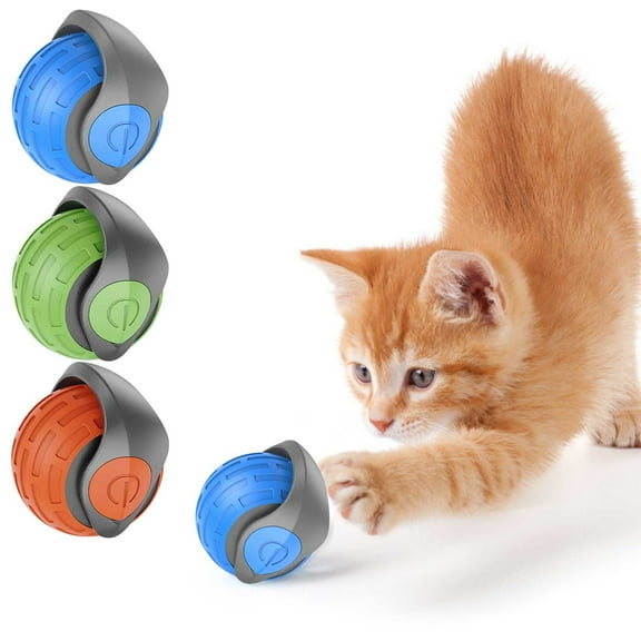 HOMBOTI Interactive Cat Ball Toys, Intelligent Cat Toy with LED Light, Automatic Moving Rolling Ball for Indoor Cats