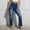 *Blue, variant on ClodeEU Women's High Waist Flare Leg Ripped Jeans,Distressed Frayed Hem Bootcut Denim Pants,Casual Streetwear Jeans Blue,Women's Plus L