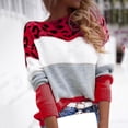 thumbnail image 2 of Chandail à Enfiler à Imprimé Léopard pour Femme, Mode Décontractée, Manches Longues, Tricot Ample, Haut pour l'Automne et l'Hiver, Tenue Confortable, 2 of 9
