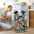 thumbnail image 5 of Yayeee Freestanding Laundry Hamper with Handle Collapsible Large Storage Basket for Clothes, Retro Christmas Poinsettia, 5 of 7