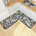 thumbnail image 7 of Coolnut Iridescent Triangles Abstract Kitchen Rug,Set of 2 Decoration Non Skid Washable Soft Super Absorbent Anti Kitchen Floor Mats for Kitchen Office Laundry Room Bathroom (19"x27"+19"x47"), 7 of 7