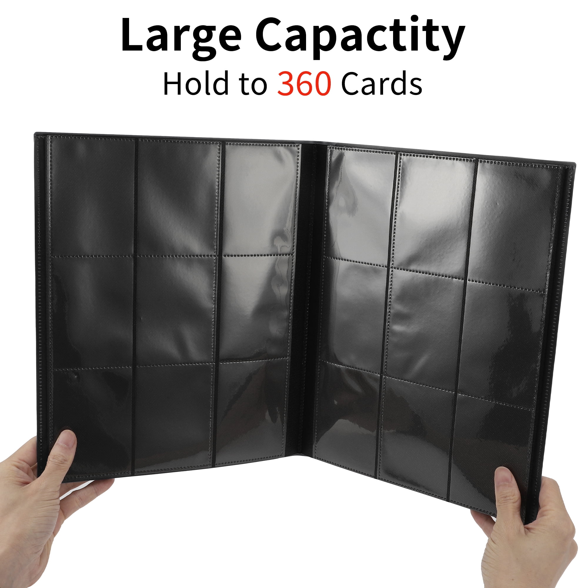 9 Pockets Card Binder with 360 Sleeves Trading Card Collector Album Holders Black