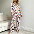 thumbnail image 7 of BaoFuBaoMei Halloween Pajamas Sets Woman Plus Size Long Sleeve Top and Pants Sleepwear Pumpkin Bat Spider Web Print Soft Cozy Lounge Set, 7 of 7