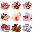 thumbnail image 2 of Walker Zapatos De Cuna Para Bebés Recién Nacidos De Bebé Princesa Flor Arco Suela De Algodón Primer Caminante Zapatillas De Deporte 0-18 Meses, 2 of 4