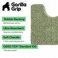 thumbnail image 3 of GORILLA GRIP Bathroom Rug and Toilet Base Floor Rugs Set, Quick Dry Plush Chenille, 30x20 Carpet, Sage, 3 of 10