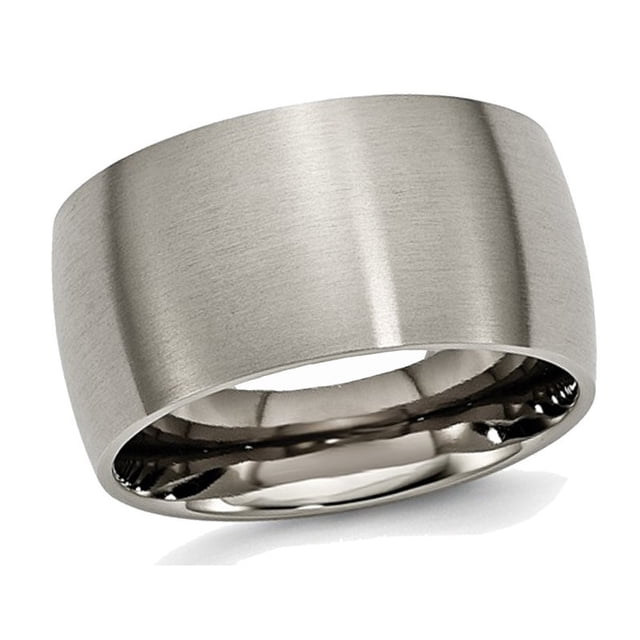 Mens Chisel Titanium 12mm Brushed Wedding Band Ring