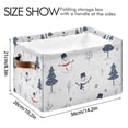 thumbnail image 4 of Yayeee Canvas Storage Basket with Handles for Shelves Fabric Bins Closet Organizer, Blue Cartoon Snowmen, 4 of 8